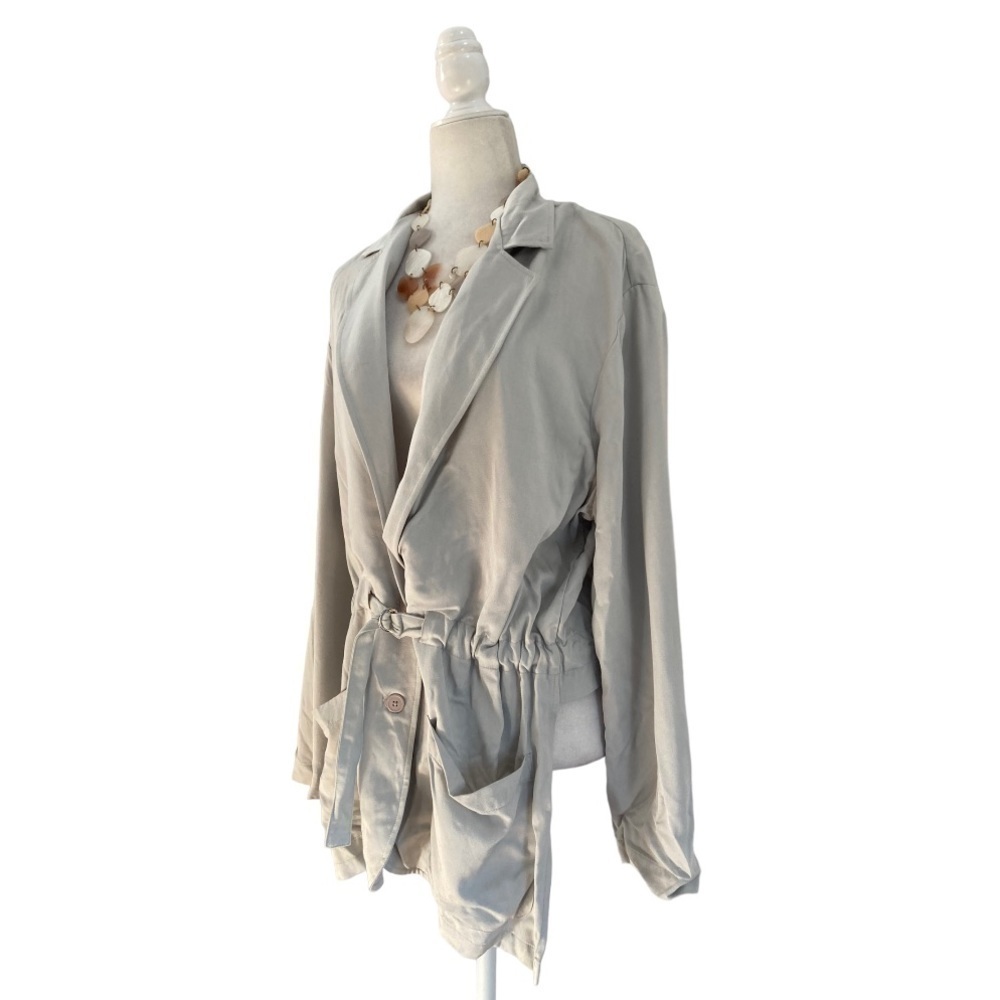 Shaina Mote Waist Tie Lightweight Jacket Nwot In Grey — image 7 of 8